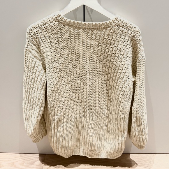 Jenni Kayne - Cotton Cabin oversized Sweater Cozy Cream Knit XS 2 - Picture 3 of 4